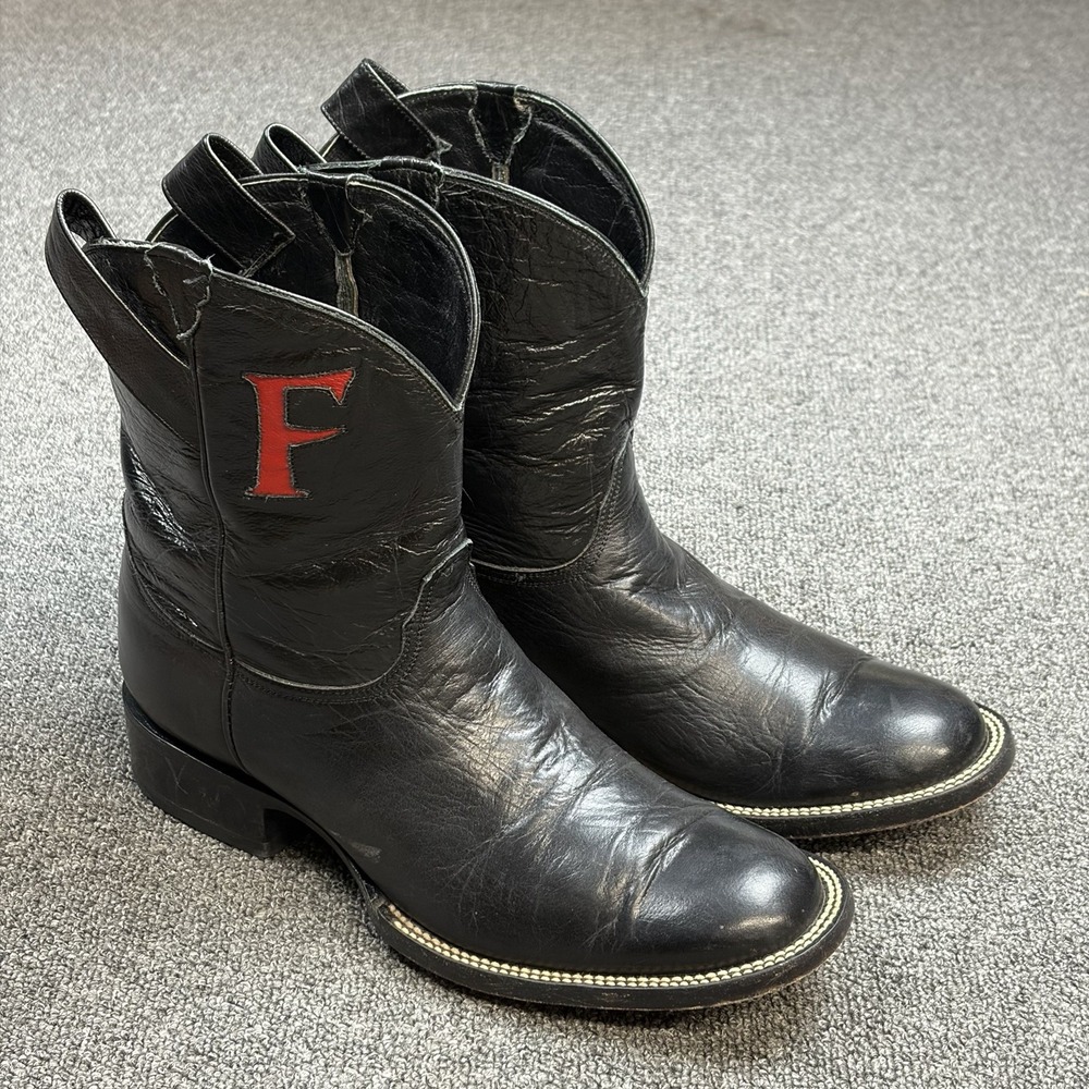 Cordero Boots Mens Custom Black Leather Cowboy Western Boots Approx. Size 11